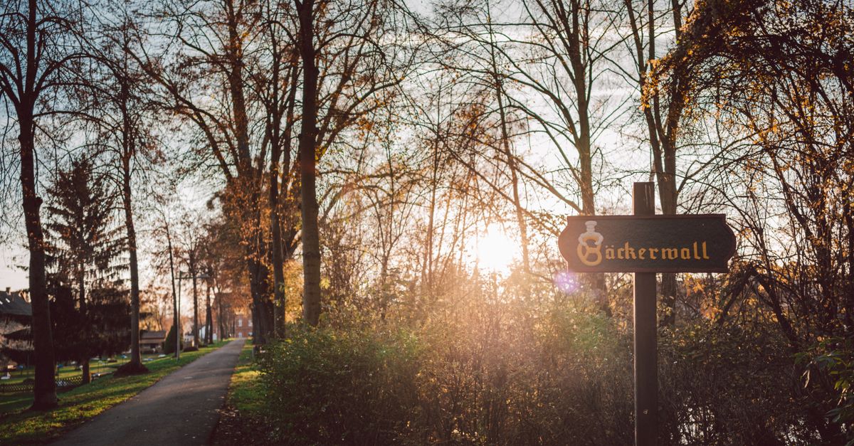 Herbstlicher Abendspaziergang in Deutschland